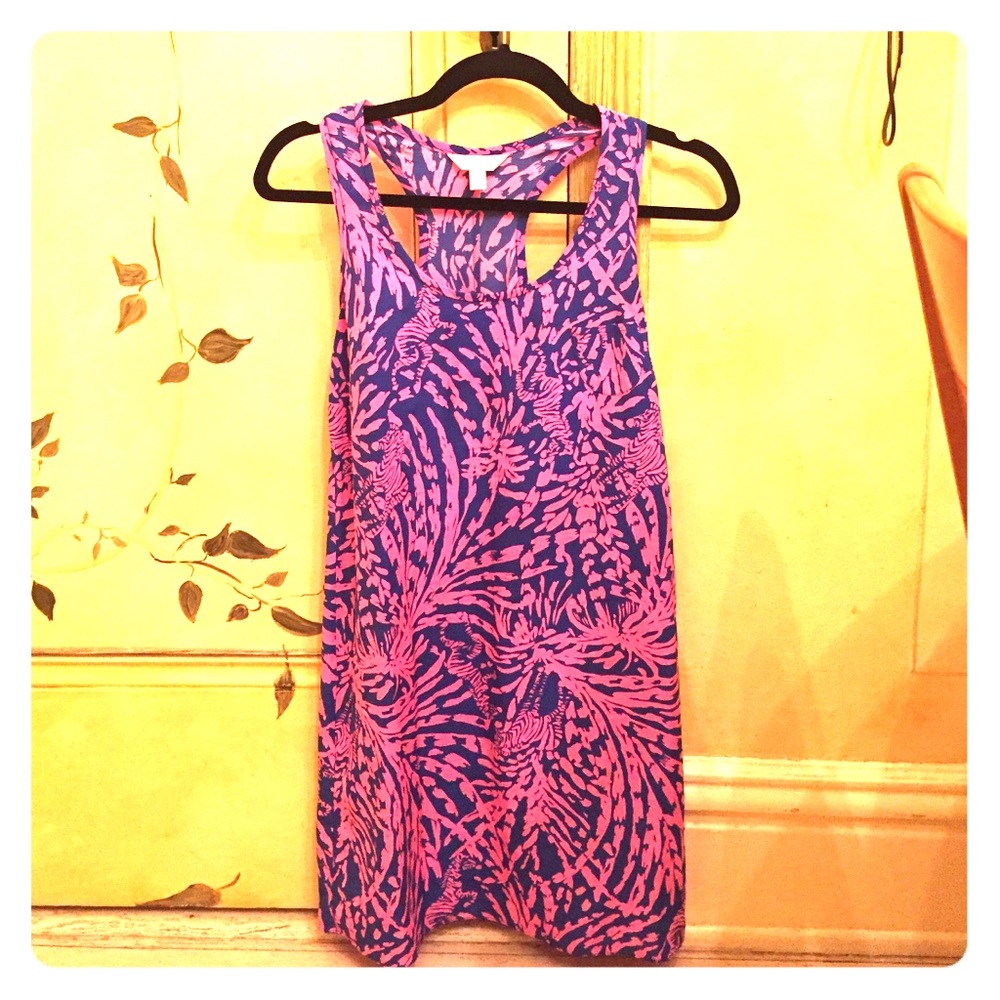 lilly pulitzer blue and pink dress